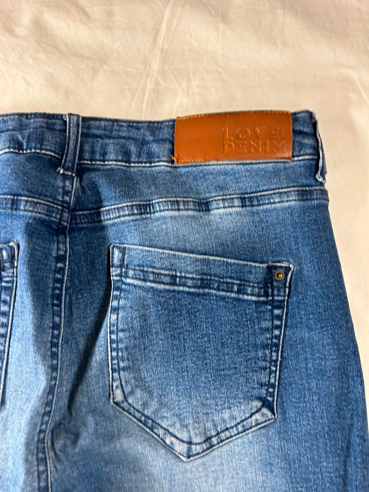 Uitlopende marineblauwe jeans vintage maat 42 – photo 17